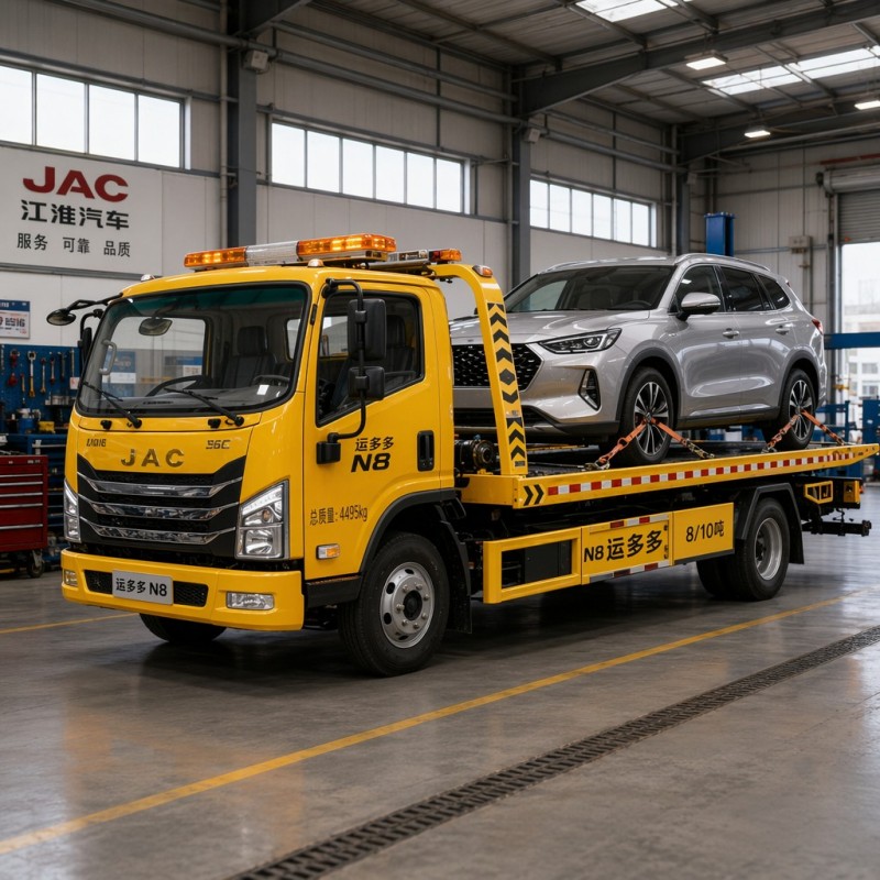 Autocarro demolitore a pianale JAC N8 da 8 tonnellate con motore Cummins da 160 CV